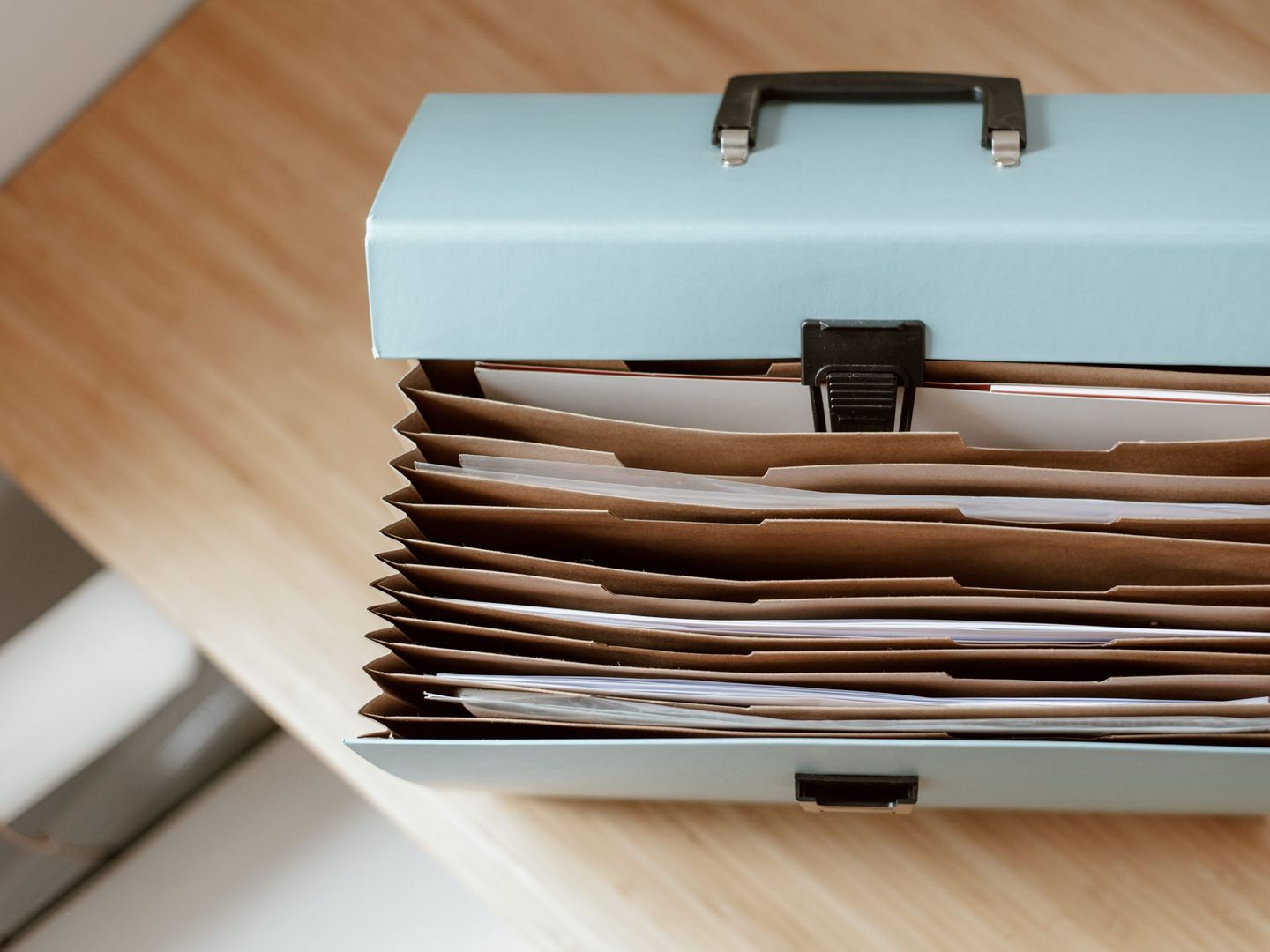 Filed documents in an office
