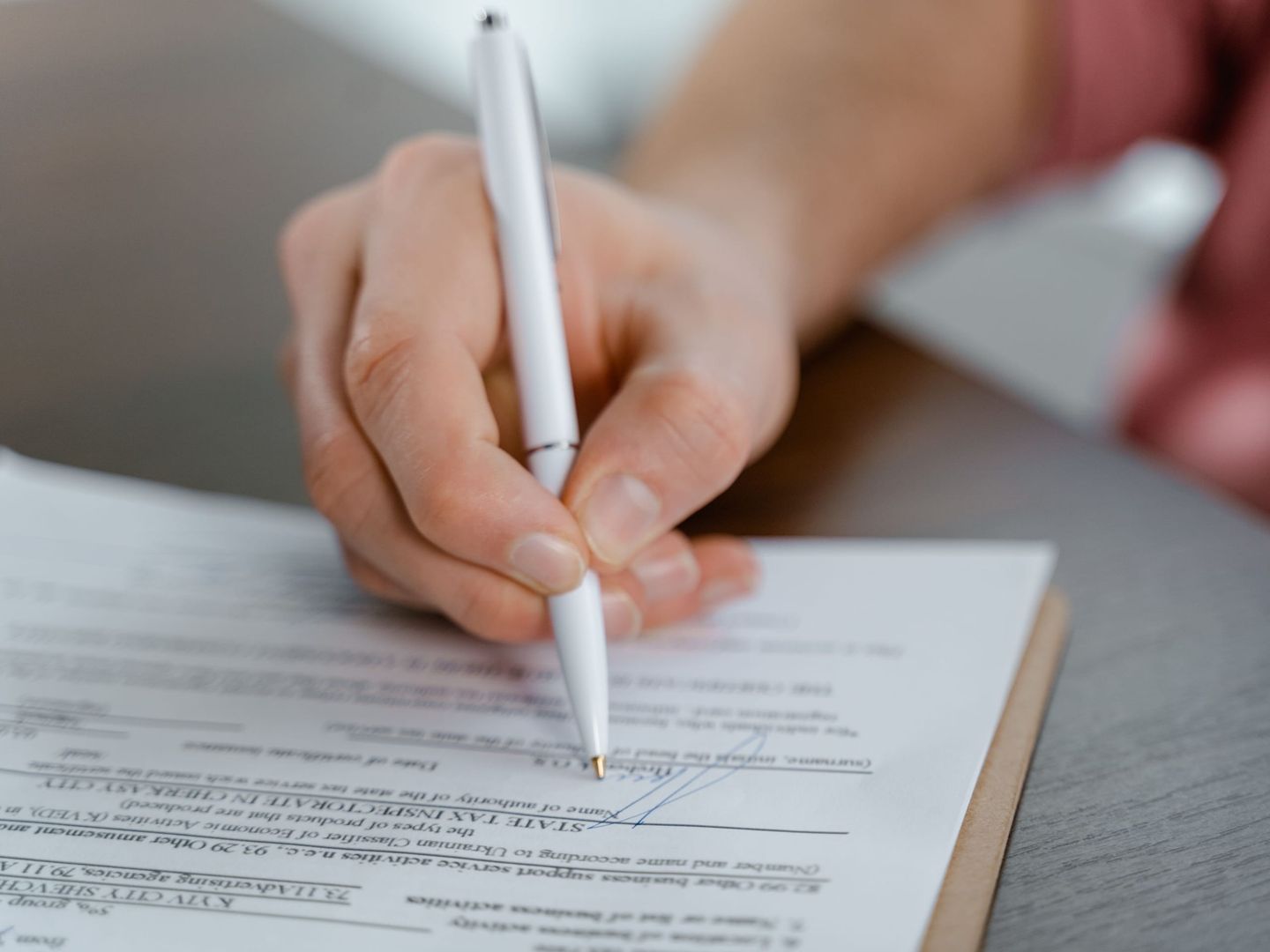 Transaction documents being signed
